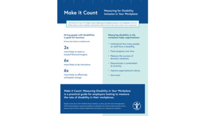 Screenshot of the front side of the Make It Count 1pager.