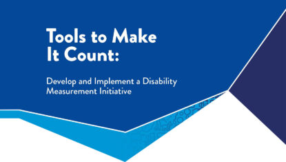 Cover from the Tools to Make It Count document. Text on a blue geometric background.