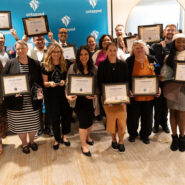 Untapped Awards 2024 Finalists and Award Recipients at PARQ Vancouver on September 19, 2024. They are all holding certificates with big smiles and celebration.