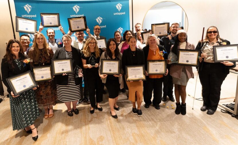 Untapped Awards 2024 Top Finalists and Award Recipients at PARQ Vancouver on September 19, 2024. They are all holding certificates with big smiles and celebration.