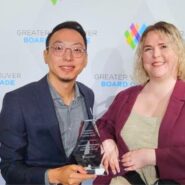 Yat and Micaela with the Accessible Employers Unique to Vancouver award.